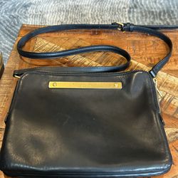 Marc Jacobs New York Unisex Black Leather Adjustable Strap Crossbody Bag
