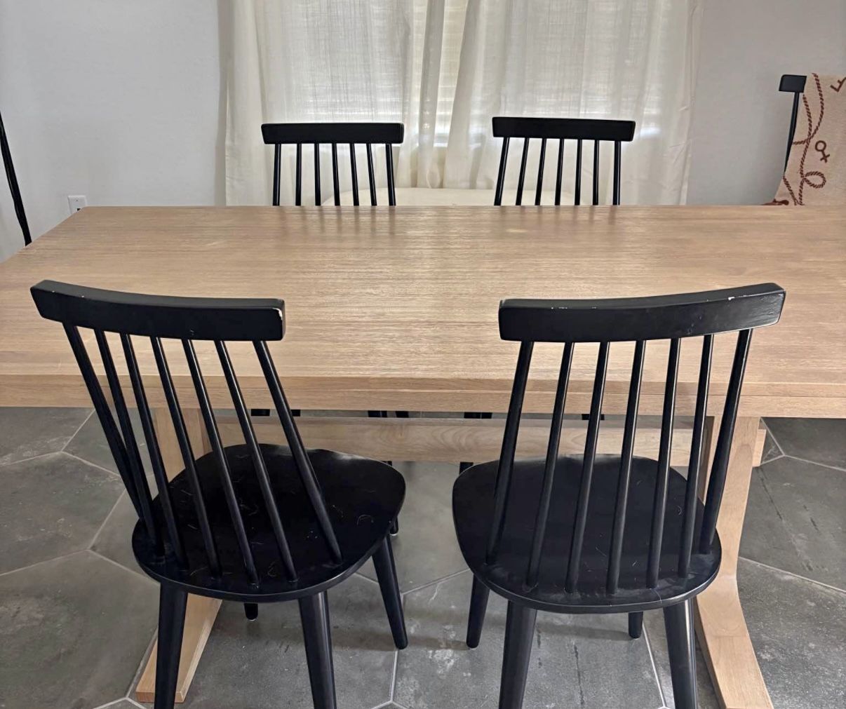 Black wood dining chairs 