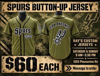 San Antonio Spurs Button-Up Baseball Jersey