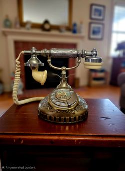 vintage "Baroque Pillow Talk" rotary telephone. ornate, Hollywood Regency Style UNTESTED