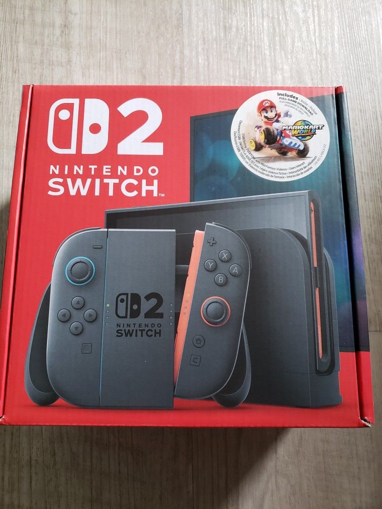 New Nintendo Switch 2 Console With Mario Kart Game Bundle