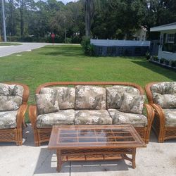Natural Rattan Living Room Set