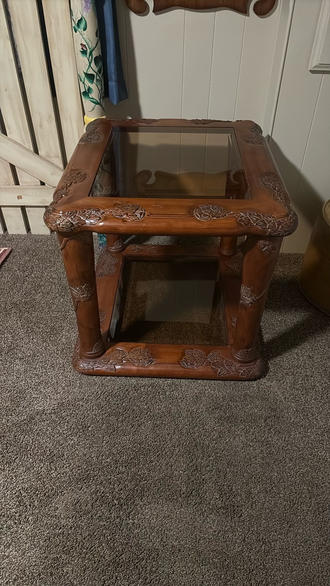 End Table With Glass 