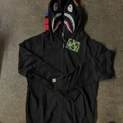 Black Bape Zip Up Hoodie