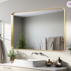BRAND NEW 48x30” Gold Bathroom Mirror
