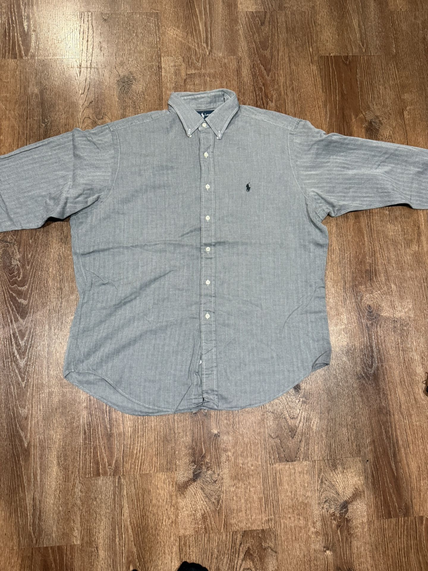 Vintage Ralph Lauren grey button up shirt size XL