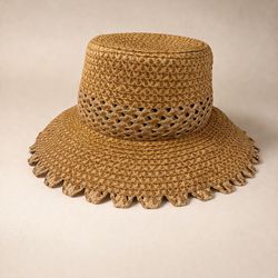 Eric Javits Squishee® Fringe Bucket Hat UPF 50+ Vented Crown Structured (Rare)