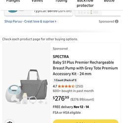 Spectra Breast Pump With Bunch Of Attachments Plus Couple Bottles An Size 0 Nipples For Bottles