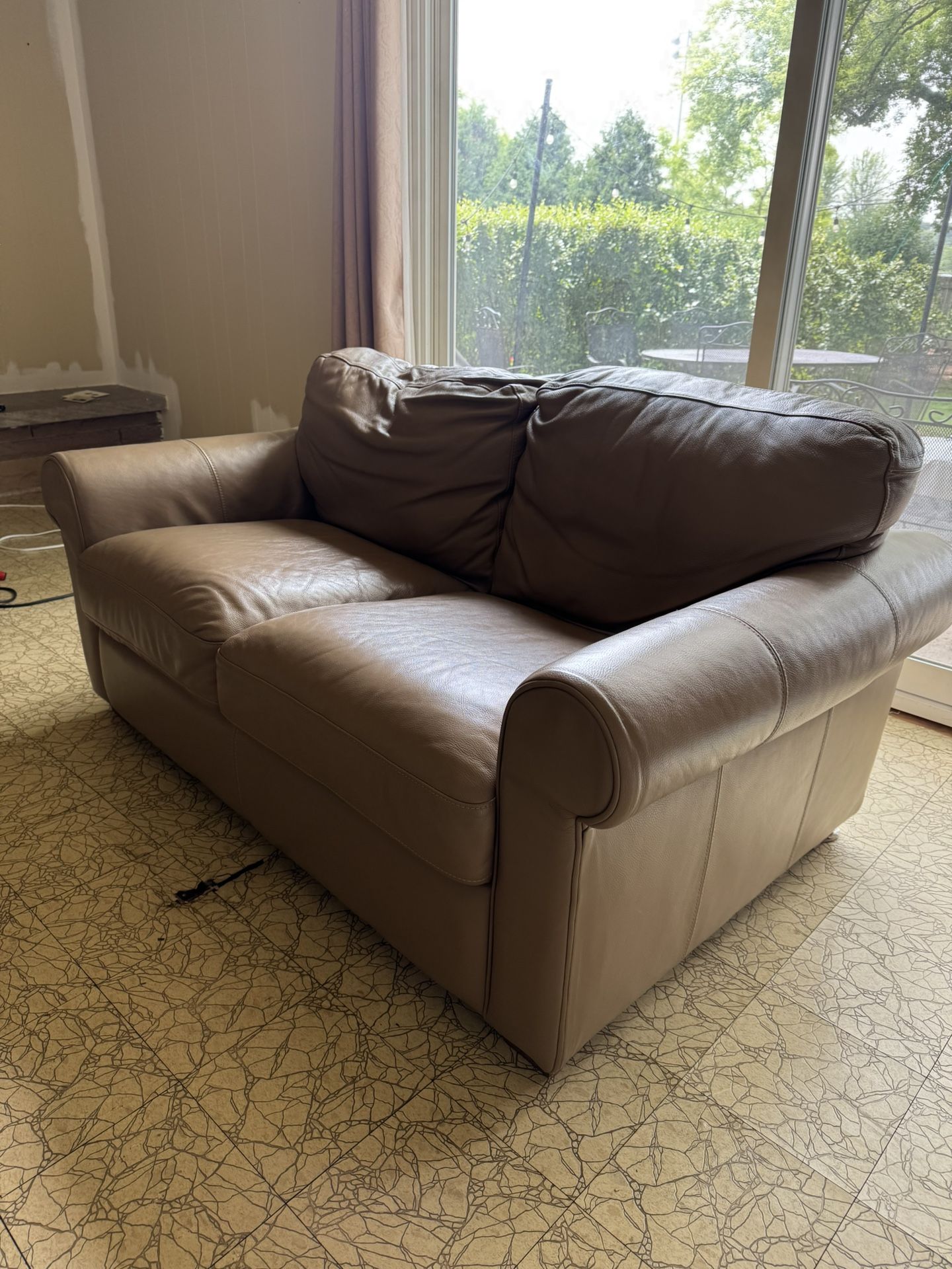 Beige Leather Couch And Loveseat FREE