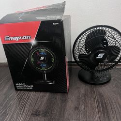 New Sealed in box Snap-On tools LED Clock Fan (KAFAN)