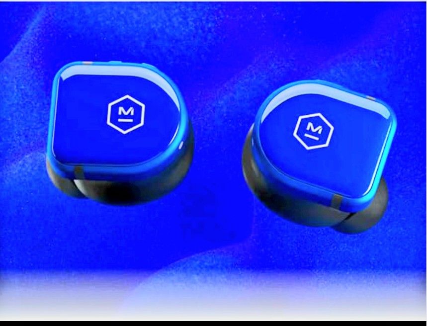 Master & Dynamic MW08 True Wireless Earphones (Blue Ceramic/Polished Graphite Case)