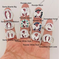 ❤️ 925 Sterling Silver Ring Rooster Santa Muere  ❤️ Anillo En Plata 