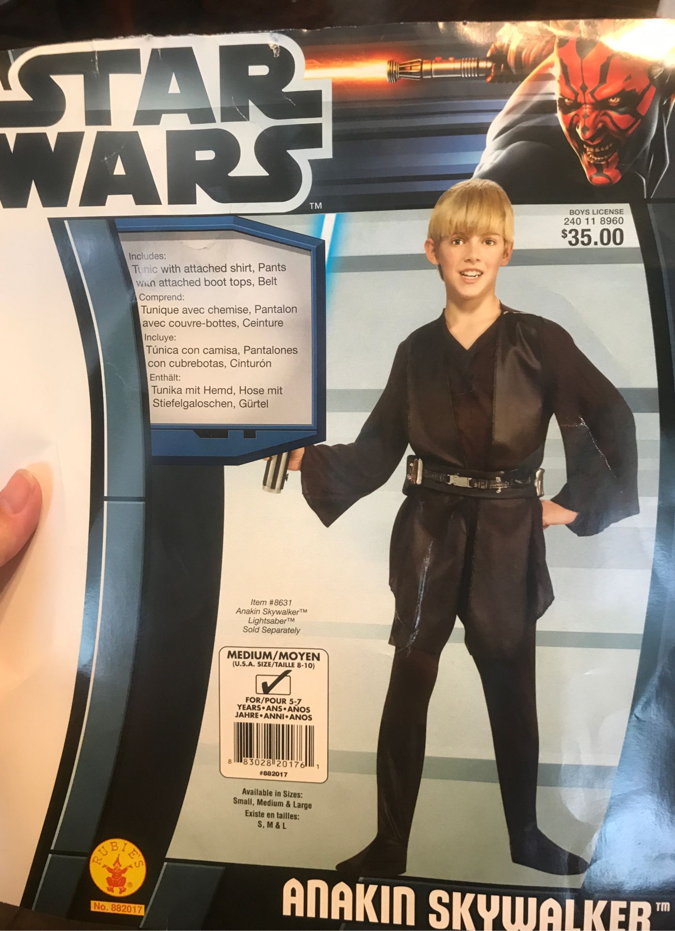 Halloween Costume-Star Wars Anakin Skywalker Medium (8-10)