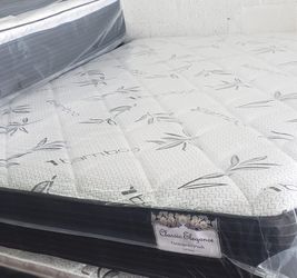 QUEEN PLUSH MATTRESS WITH FREE BOX SPRING