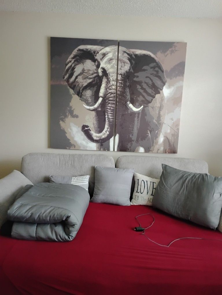 Elegant Grey Couch 