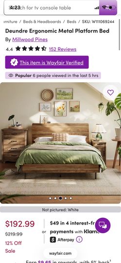 New Wayfair Wood Queen Bed frame