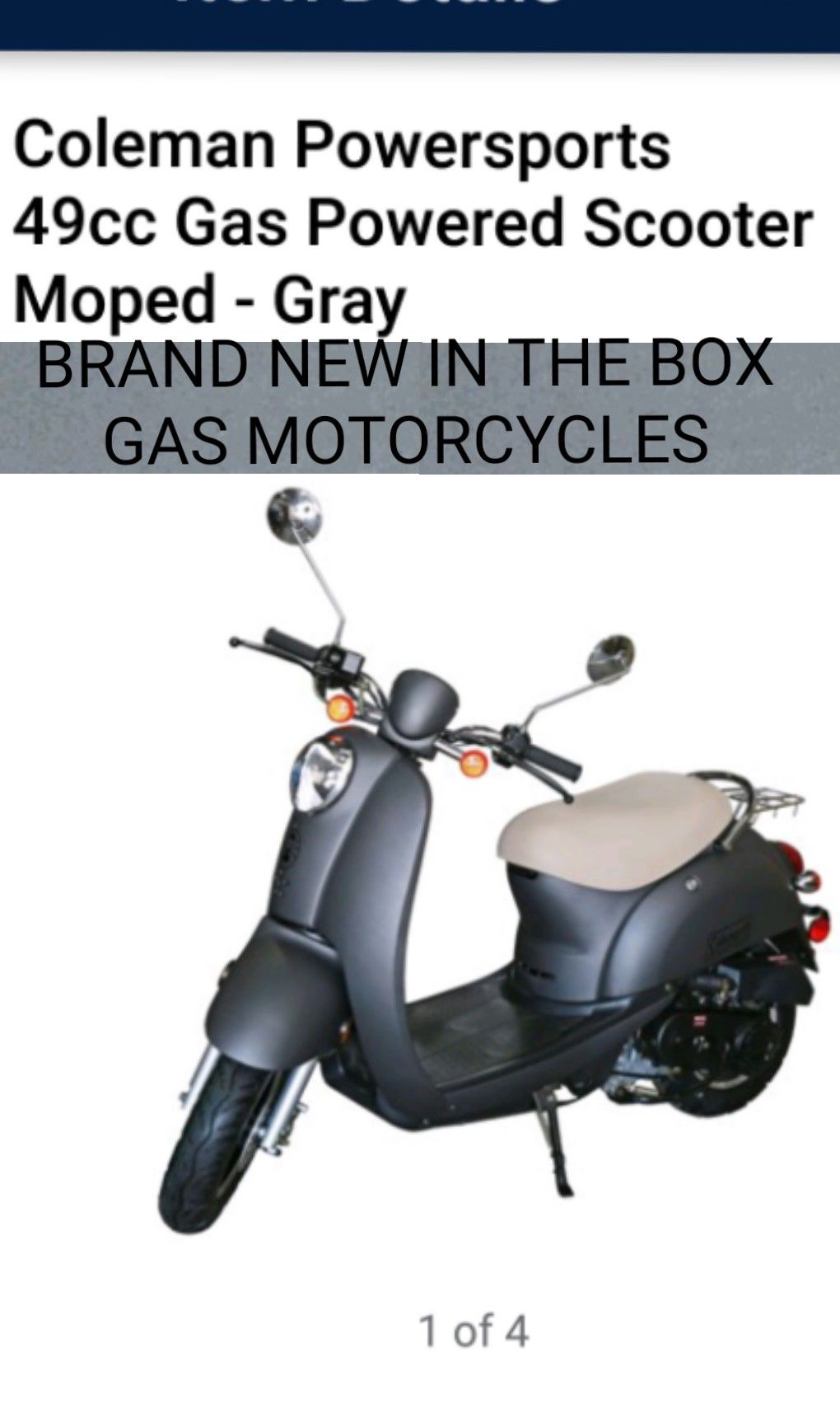 Brand new in the box Coleman 50 cc gas Scooter Motorcycle