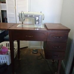 Sears Kenmore Sewing Machine In Cabinet