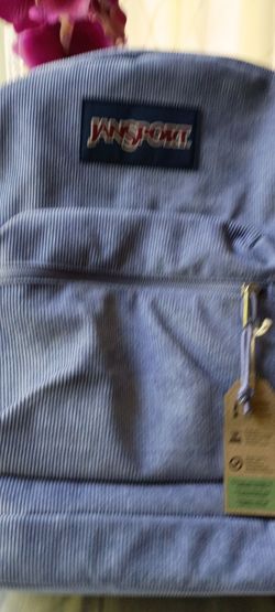 New light blue Jansport corduroy backpack