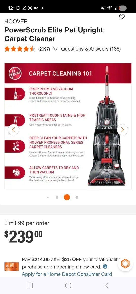 PowerScrub Elite Pet Upright Carpet Cleaner