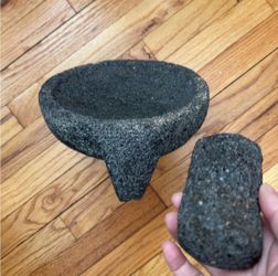 Molcajete volcanic stone Mexico mortar pestles