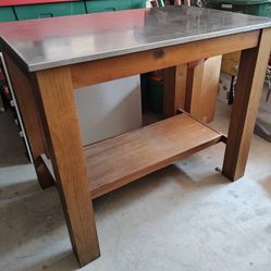 West Elm Stainless Steel High Kitchen Table