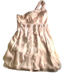 Adrianna Papell Pale Pink Asymmetrical One Shoulder Chiffon Cocktail Dress-East Windsor NJ