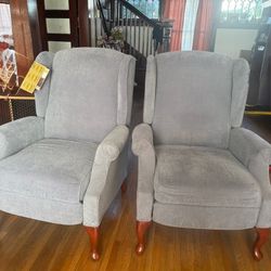 2 Gray Arm Chairs 