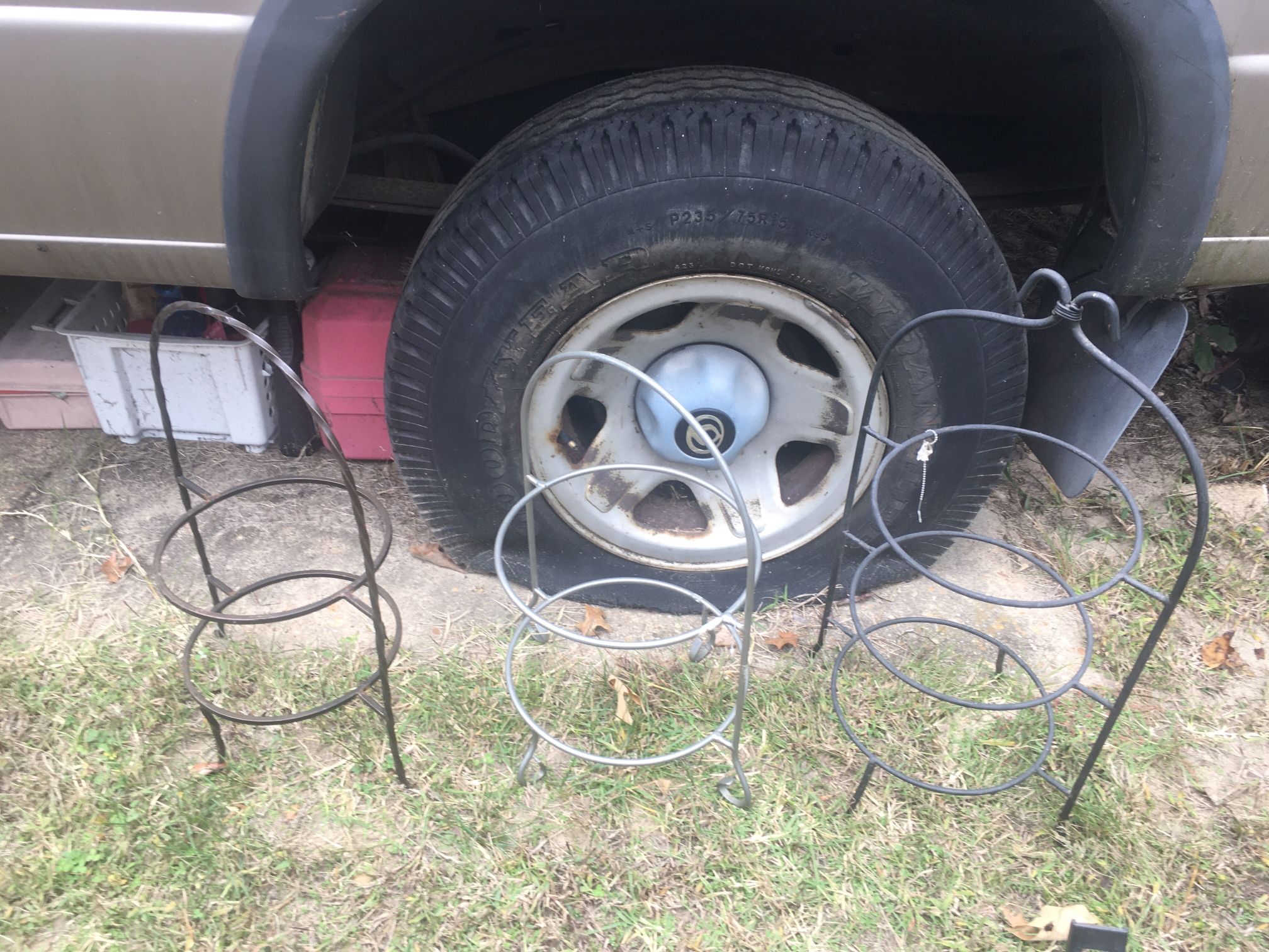 Nice rod iron flower pot holders all three for only $20 firm