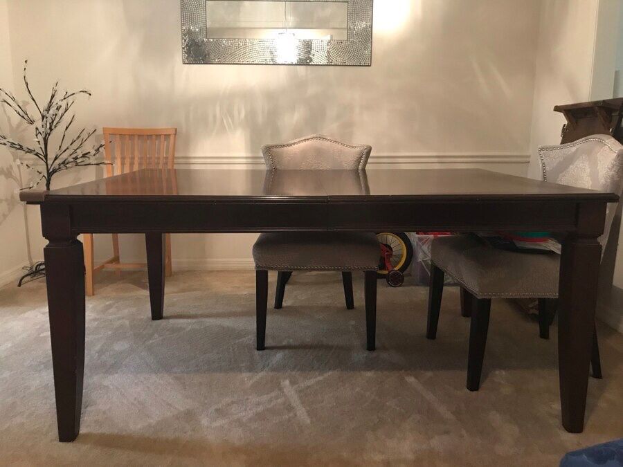 large solid wood dining table