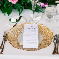 13” Gold Glass Charger Plate For Events