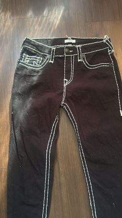True Religion Black Jeans with White Stitching