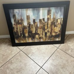 Painting of New York or Chicago Buildings