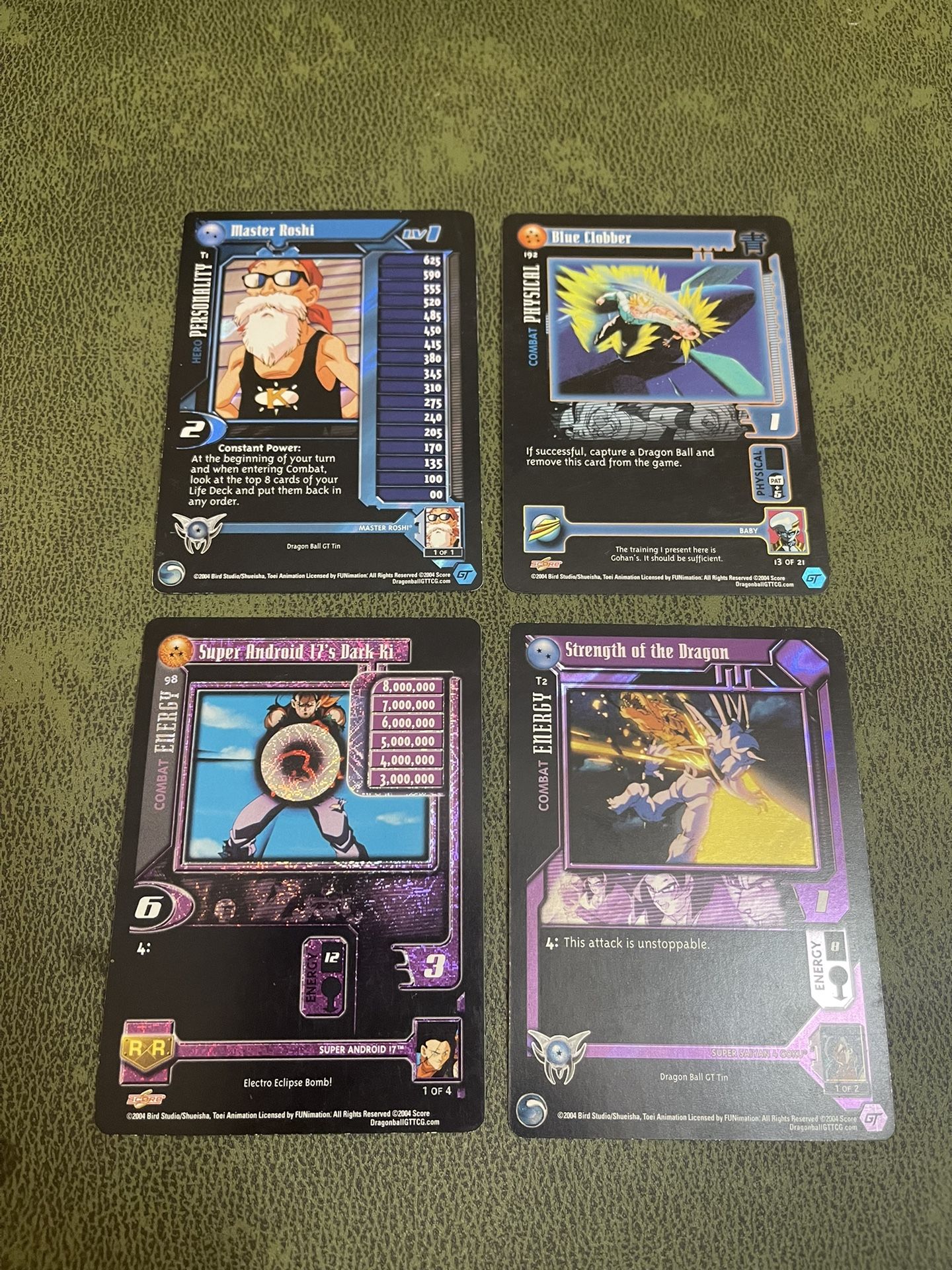 Lot Of 4 2004 Score Dragon Ball GT Foil Cards