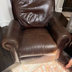 Leather couch and recliner
