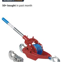 New Wyeth-Scott Power Puller Winch 12,000 Capacity with Snatch Block Synthetic Cable and Handle Ext