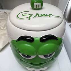 Vintage Green MGM Ceramic Candy/Cookie Jar Lady 2003
