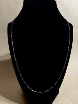 24” 1.2mm .925 silver two tone twisted rock⛓️