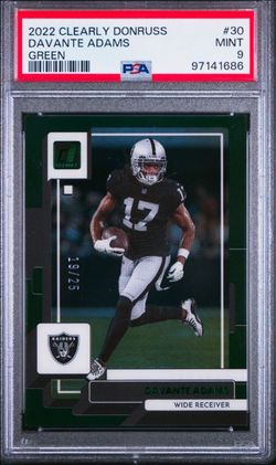 2022 PANINI CLEARLY LAS VEGAS RAIDERS DEVANTE ADAMS GREEN #/25 PSA 9 🔥💥🔥