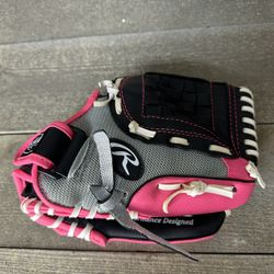Rawlings Kids Players Series 11" Youth Baseball Glove Pink/Black/Grey RHT PL11PG