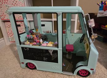 Our Generation Sweet Stop Ice Cream Truck with Electronics for 18" Dolls - Light Blue