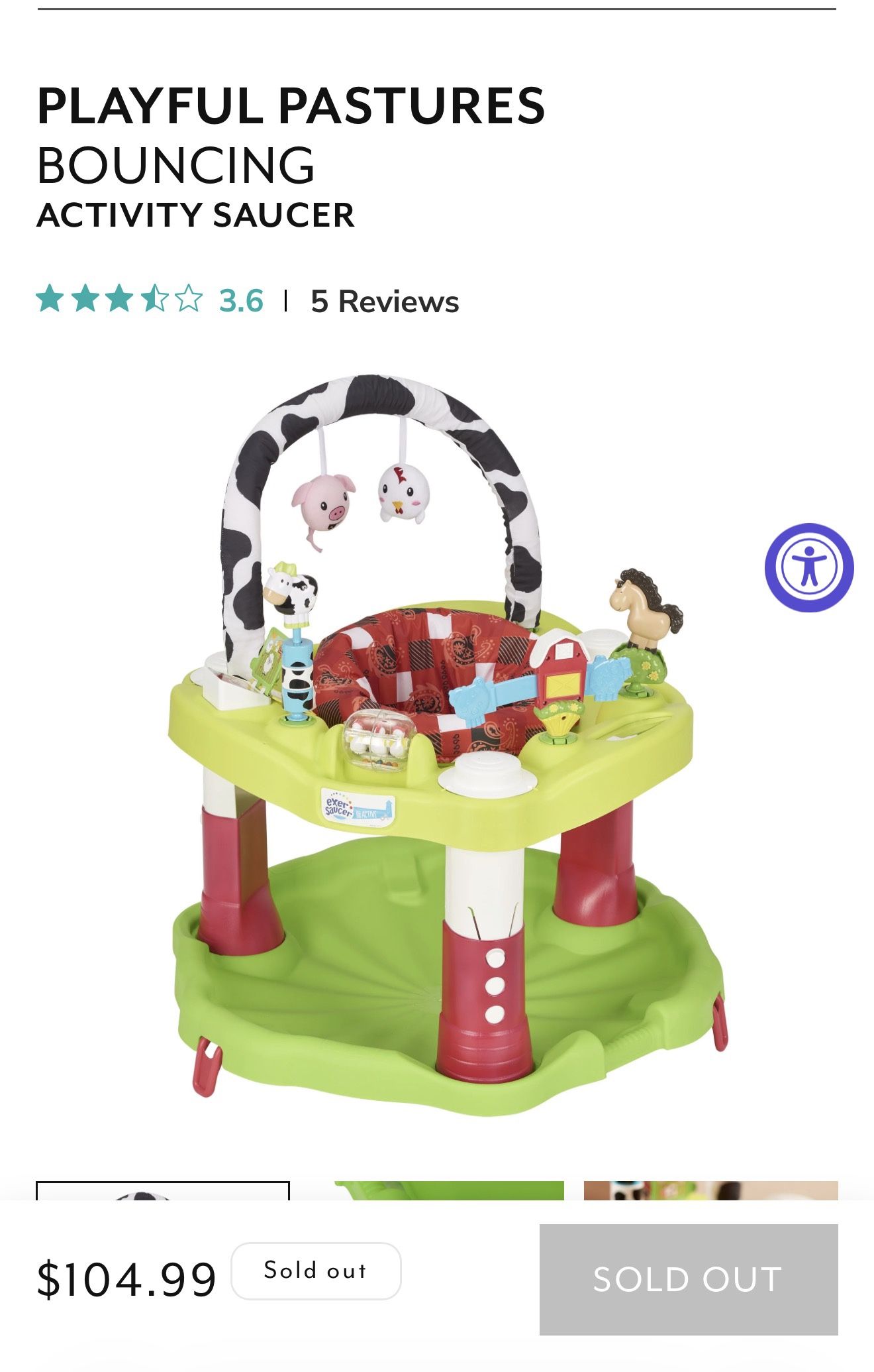 ExerSaucer Playful Pastures Bouncing Activity Saucer