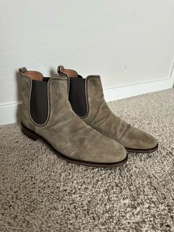John Varvatos Fleetwood Chelsea Boot, Beige, Suede, Size 12