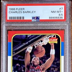 All Prices Lowered! 1986 Fleer Charles Barkley Rc Rookie Card PSA 8.5 New Grade Looks Mint HOF Basketball 