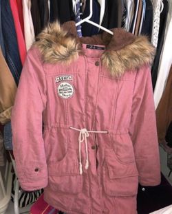 Z&I pink fur winter coat size small for sale