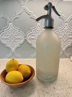 Vintage Frosted Glass Seltzer Bottle