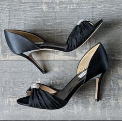 Badgley Mischka Black Satin 7,5