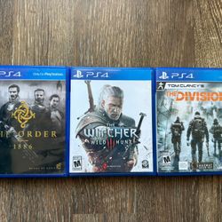 PS4 Lot The Division, The Witcher Wild Hunt and The Order Sony Comp PlayStation