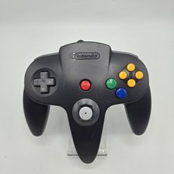 Official Nintendo 64 BLACK Controller OEM N64 NUS-005 (8.5 Tight Joystick) 