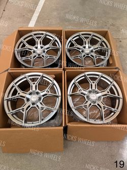 Set Of 19” Inch Wheels Rims Silver VOSSEN Style Squared 5x112